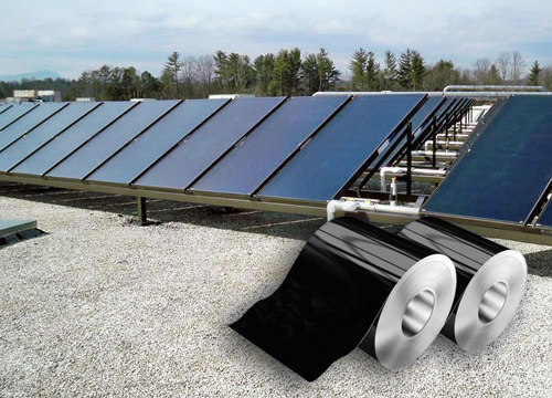 Large flat solar hot water project oriented production of nano black chrome heat-absorbing film
